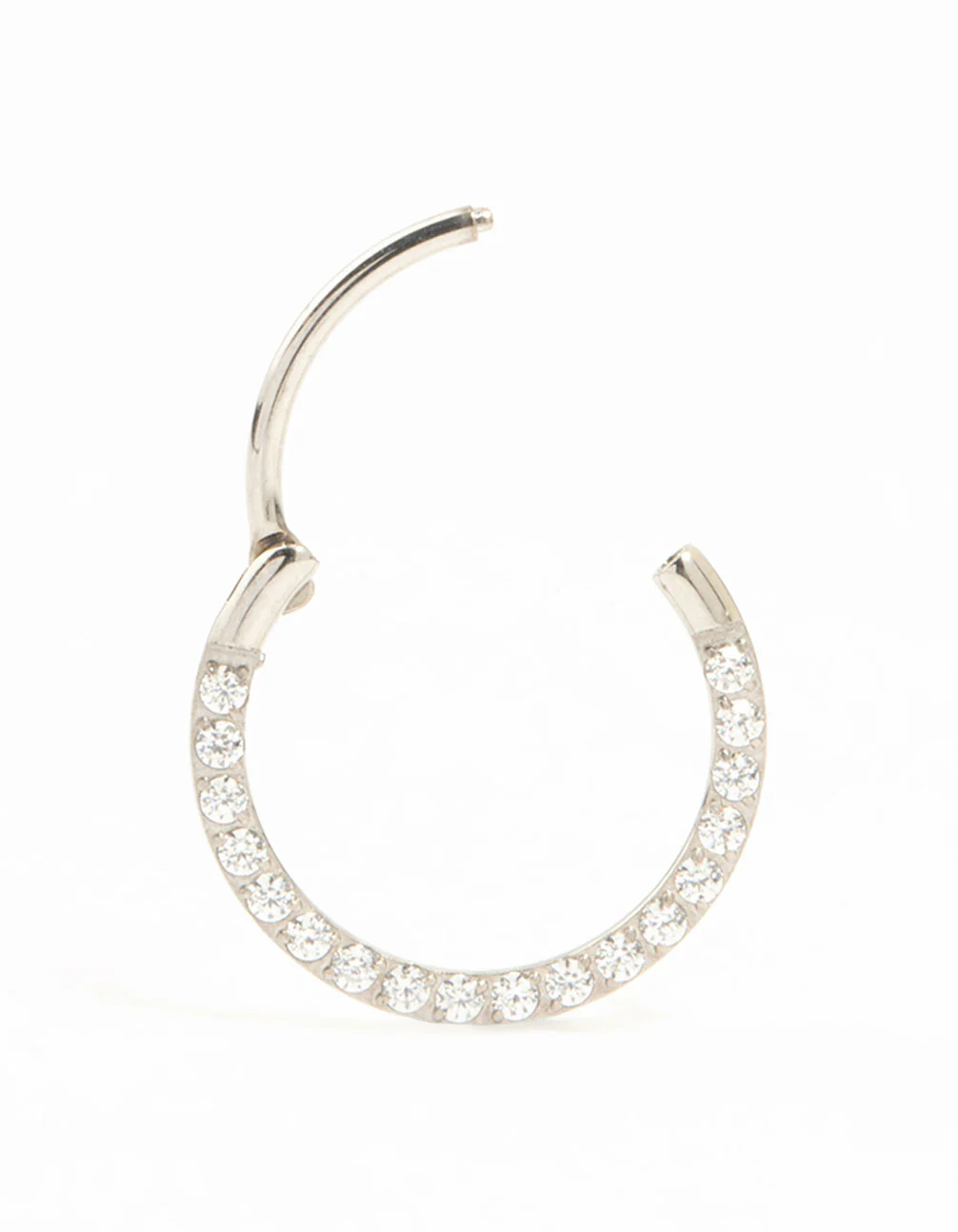 Titanium Cubic Zirconia Clicker Ring 10 mm - Image 2