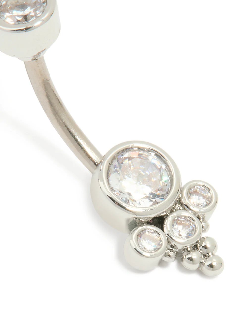 Titanium Cubic Zirconia Ornate Belly Bar - Image 2