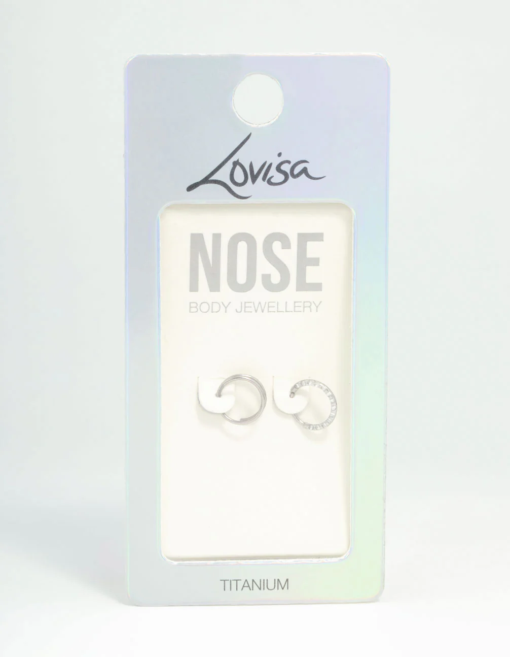 Titanium Cubic Zirconia & Spiral Nose Rings 2-Pack - Image 3
