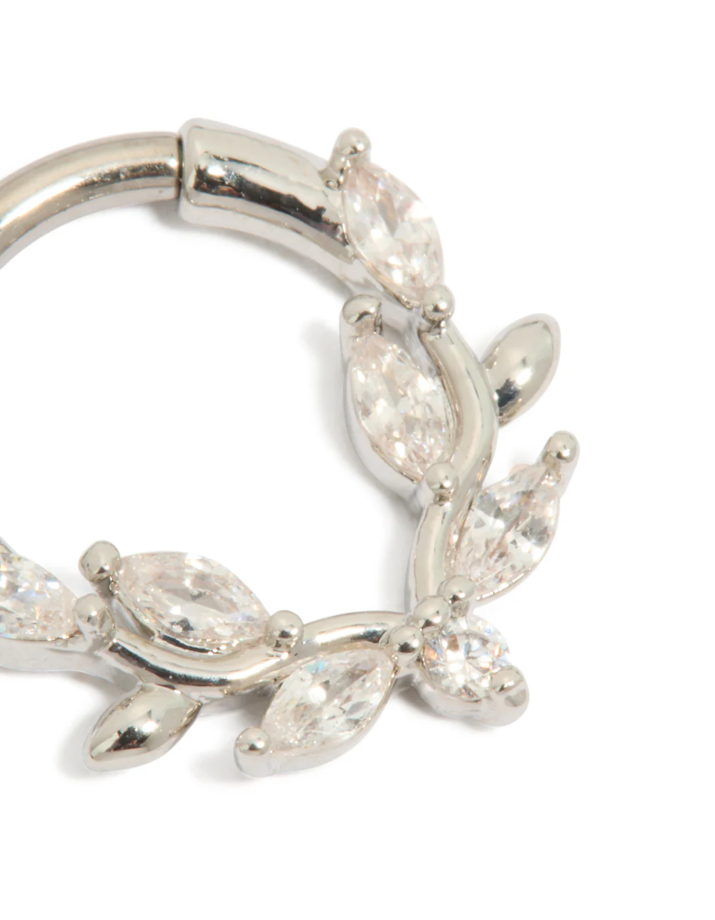 Titanium Cubic Zirconia Vine Clicker Ring - Image 2