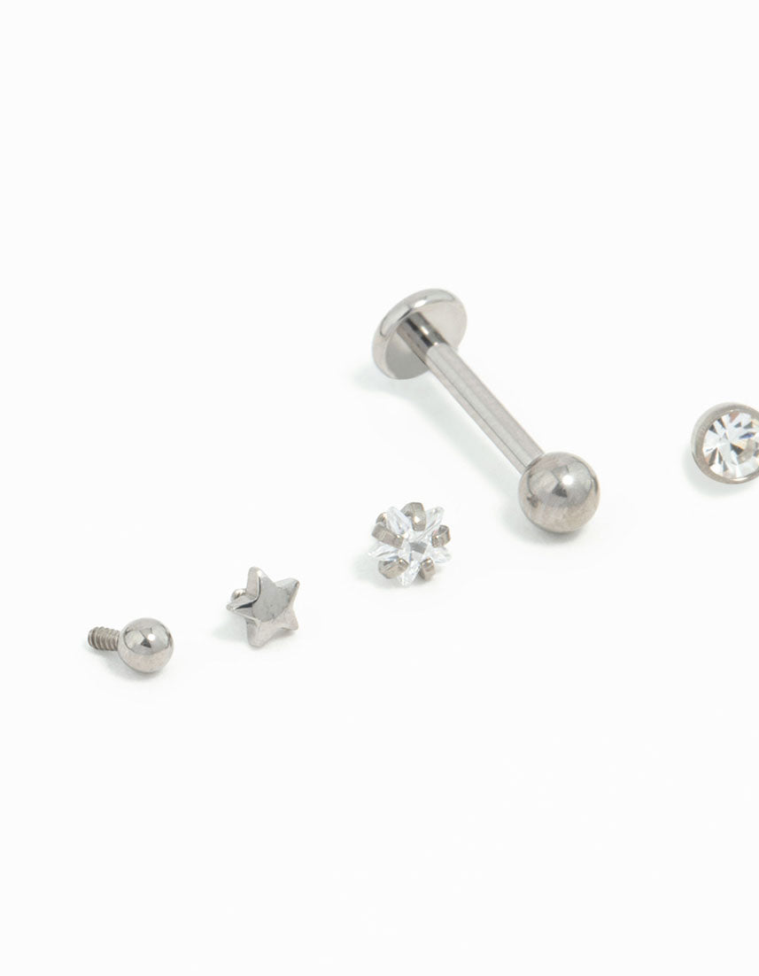 Titanium Diamante Star Flat Backs 6-Pack - Image 2