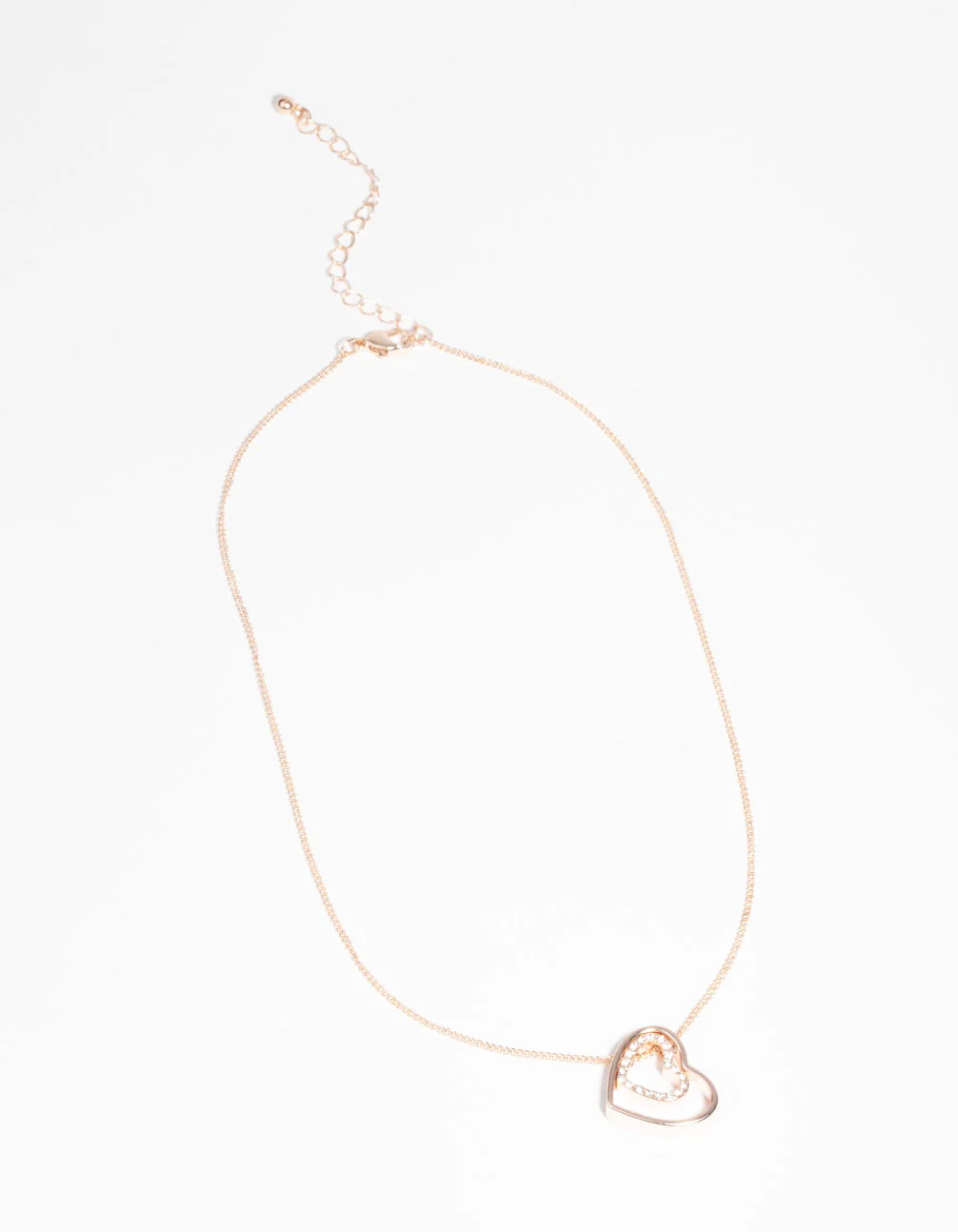 Rose Gold Double Heart Necklace - Image 2