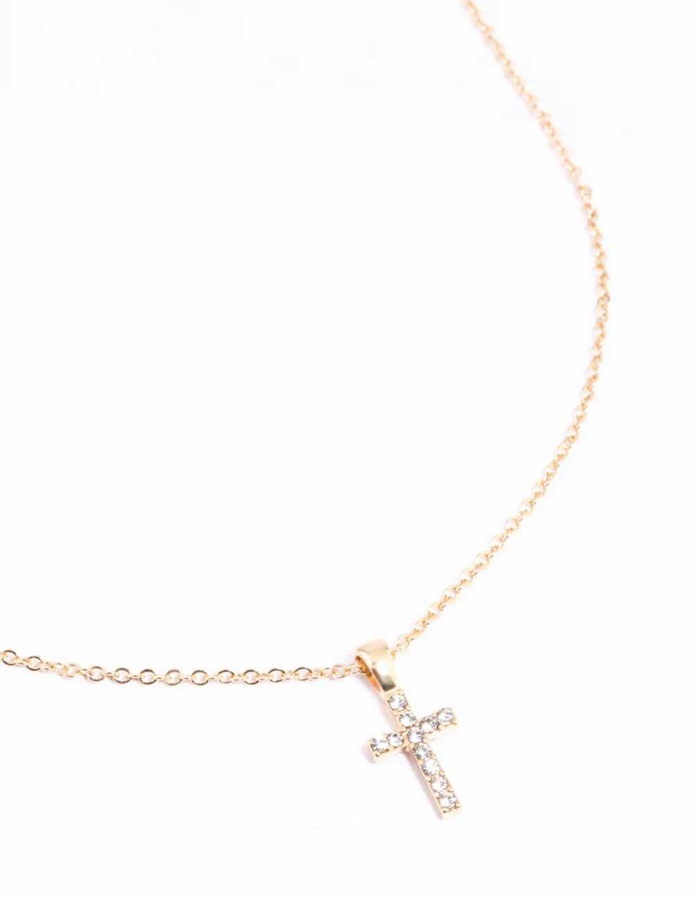 Gold Diamante Cross Necklace - Image 2