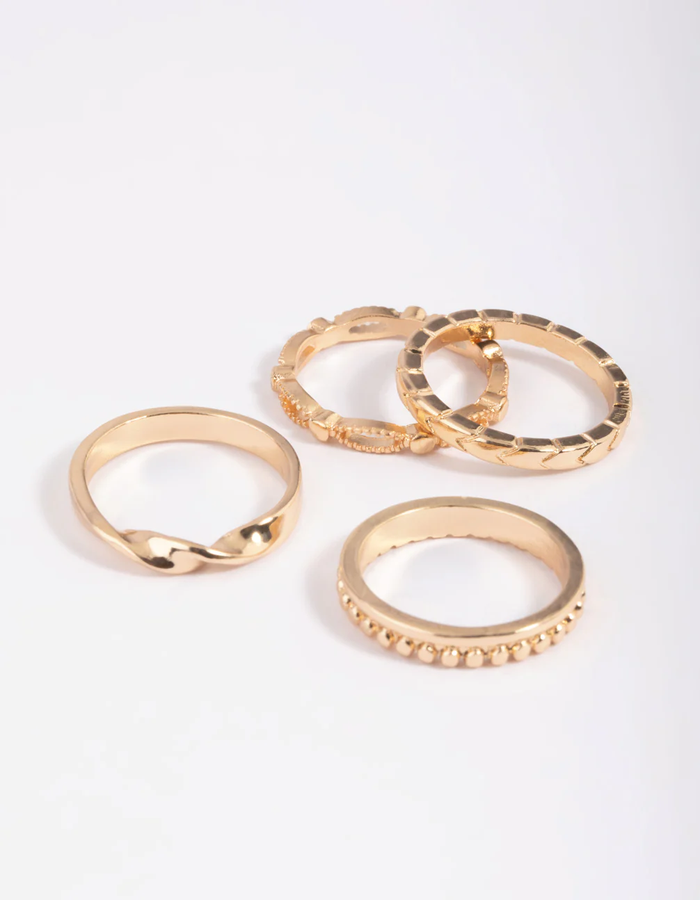 Gold Textured Ring Stack 4-Pack - Image 2