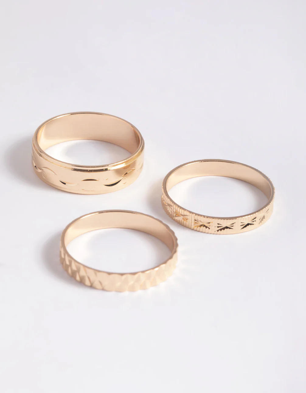 Gold Textured Ring Stack Pack - Image 3