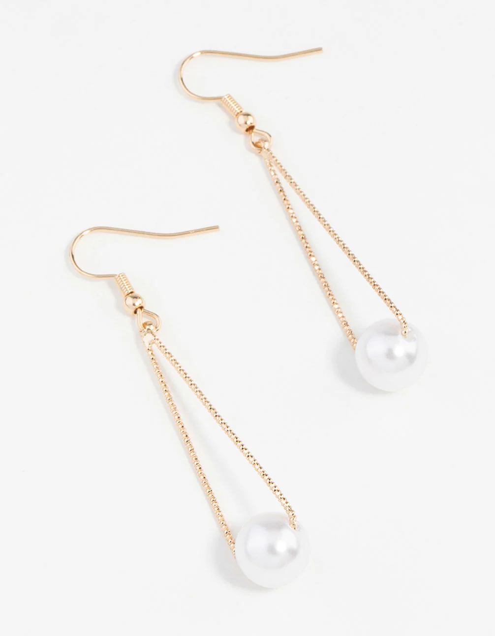 Gold Pearl Textured Cut-Out Earrings