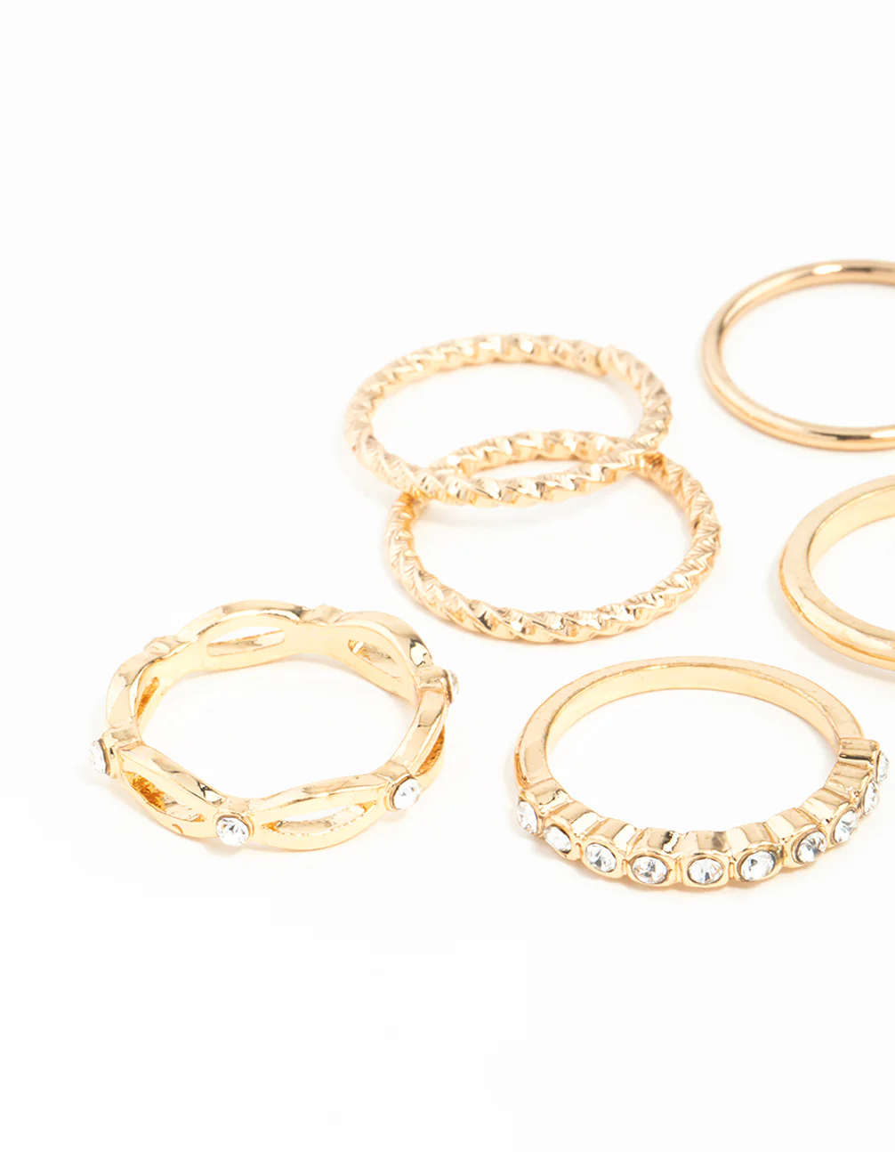 Gold Diamond Cut Twist Ring 8-Pack - Image 28