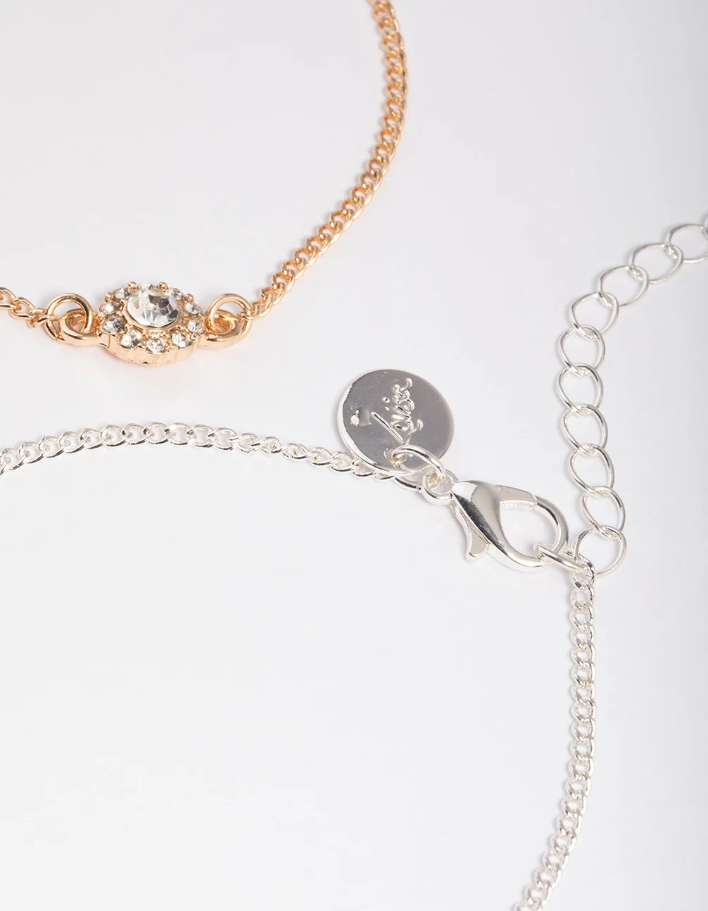 Mixed Metal Classic Diamante Circle Bracelet Pack - Image 3