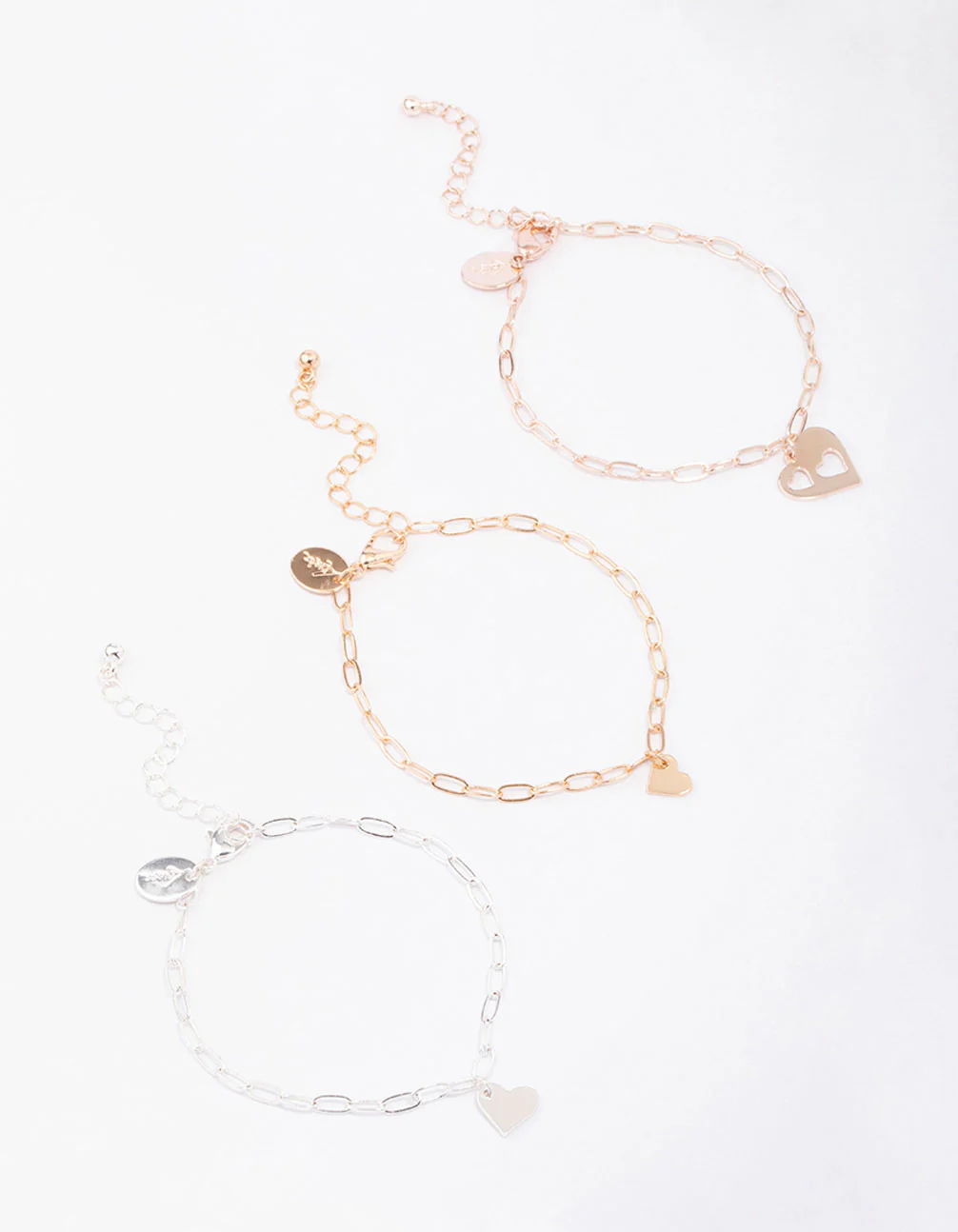 Mixed Metal Missing Heart Bracelet