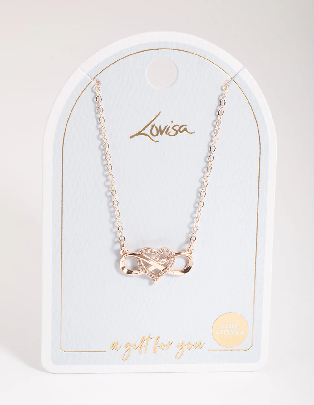 Rose Gold Heart & Infinity Necklace