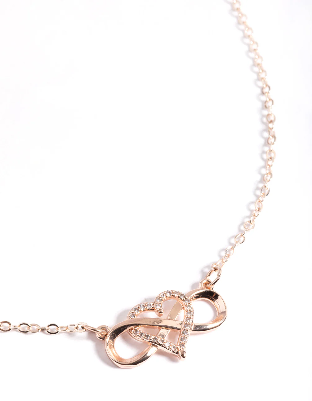Rose Gold Heart & Infinity Necklace - Image 2