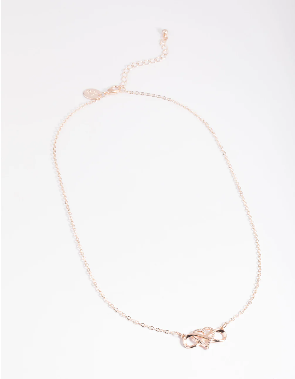 Rose Gold Heart & Infinity Necklace - Image 3