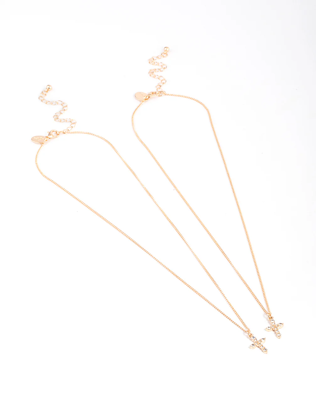 Gold Classic Diamante Cross Necklace Pack - Image 2