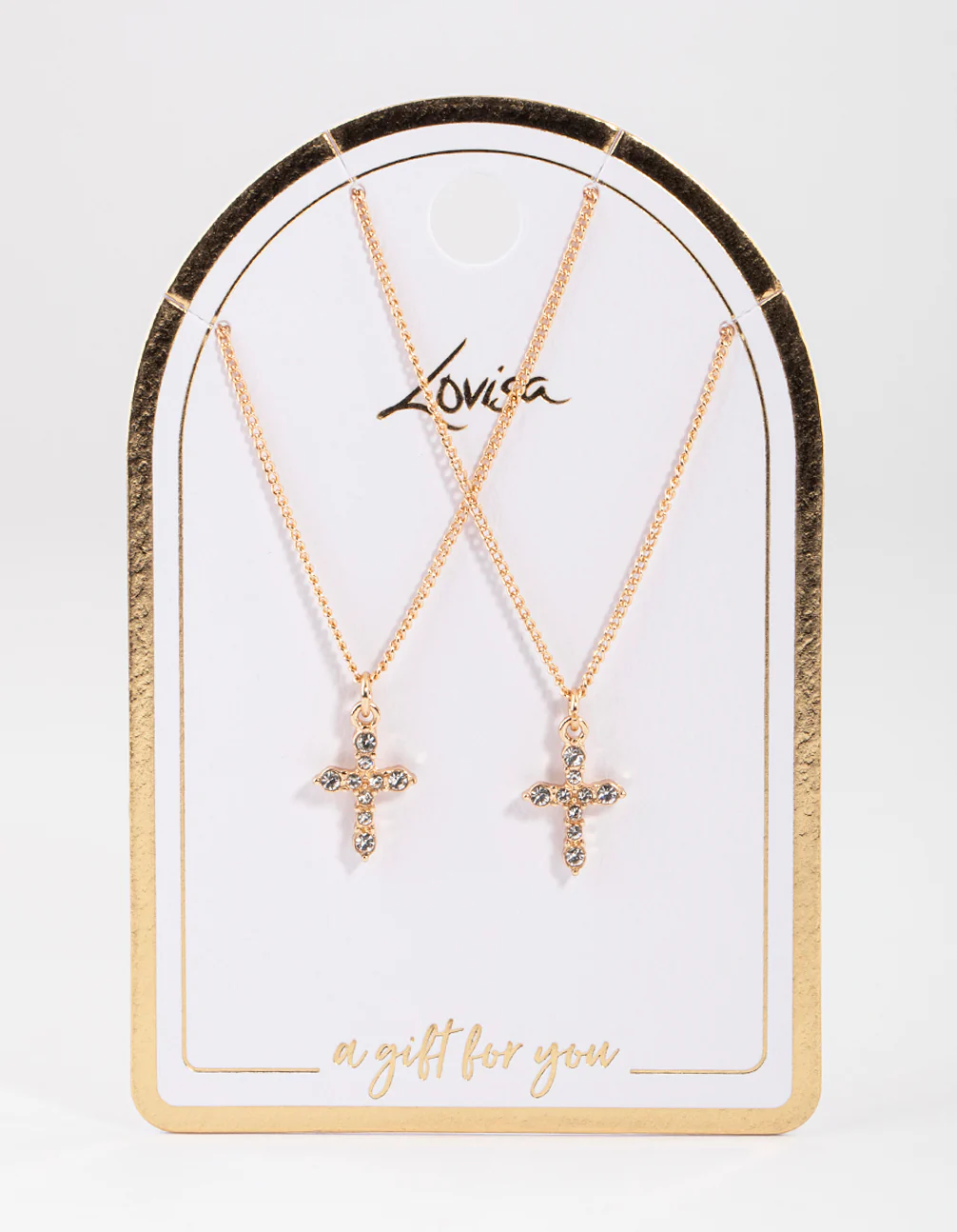 Gold Classic Diamante Cross Necklace Pack - Image 4