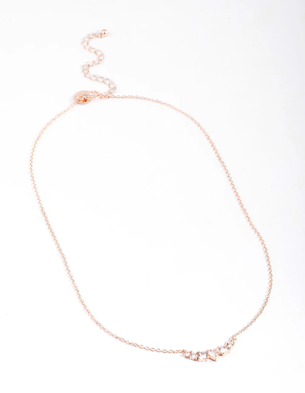 Gold Diamante Curve Bar Necklace - Image 2