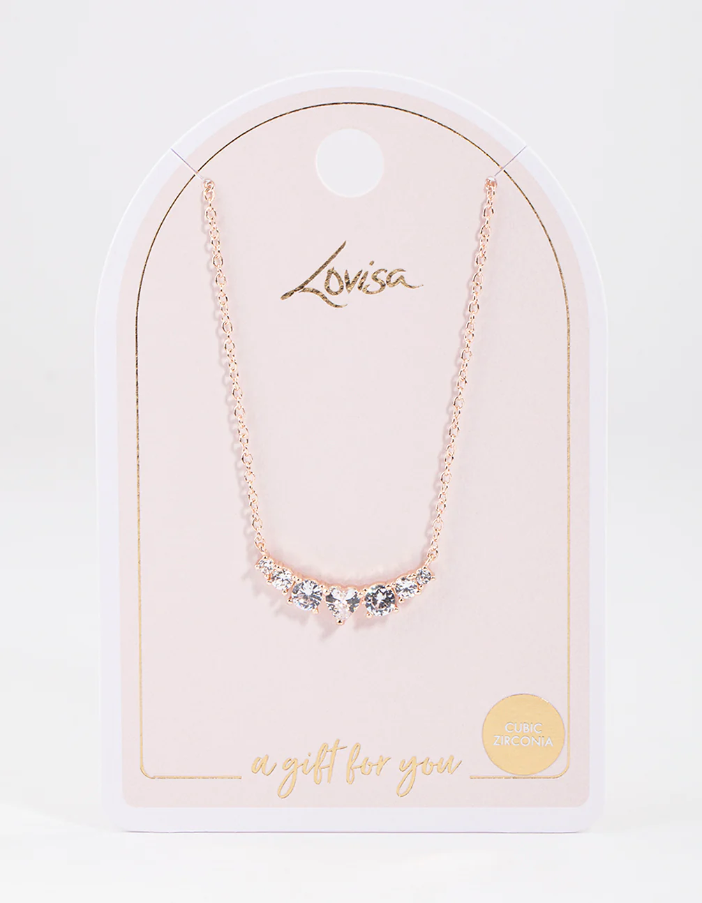 Gold Diamante Curve Bar Necklace - Image 4