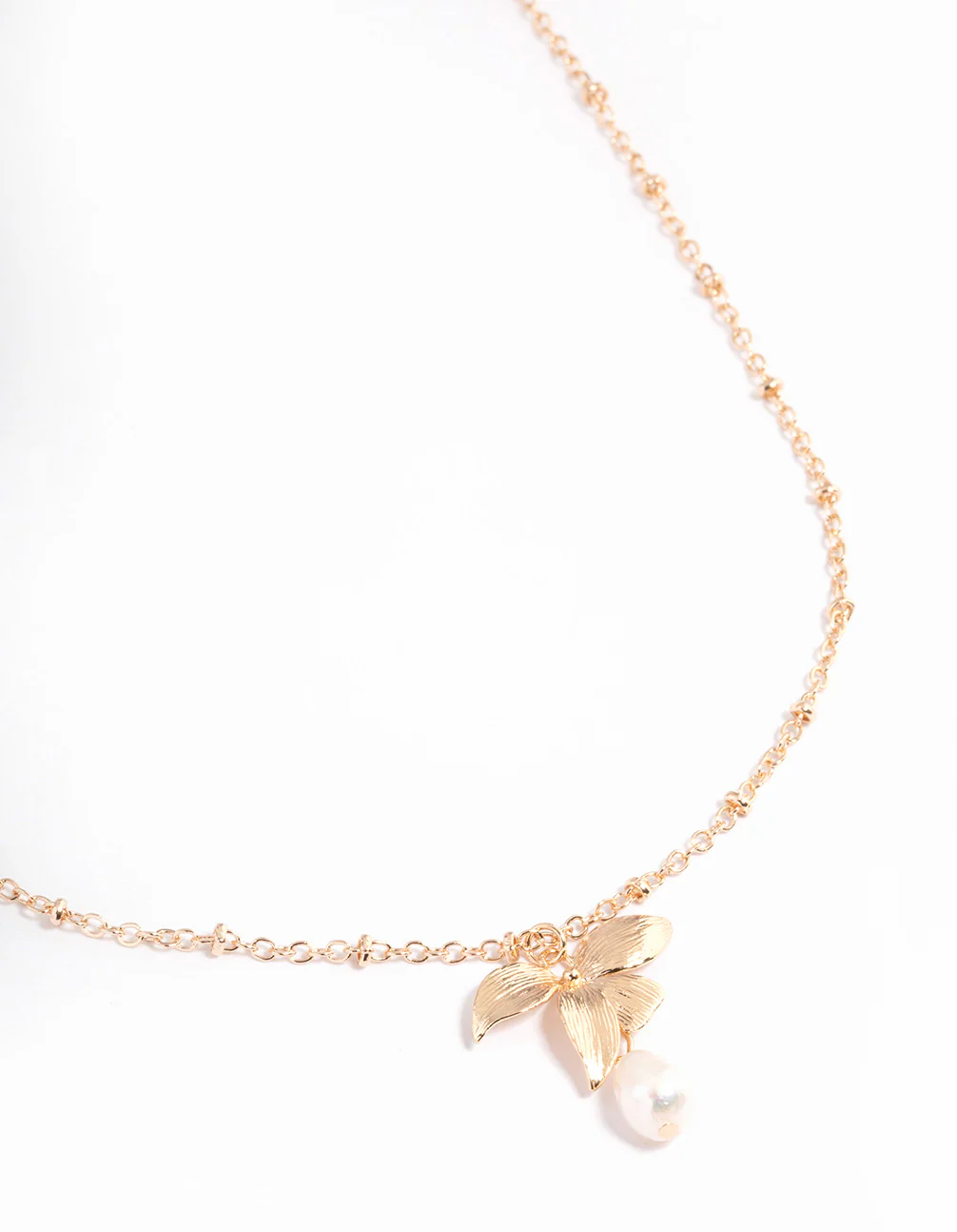 Freshwater Pearl Flower Pendant Necklace - Image 2