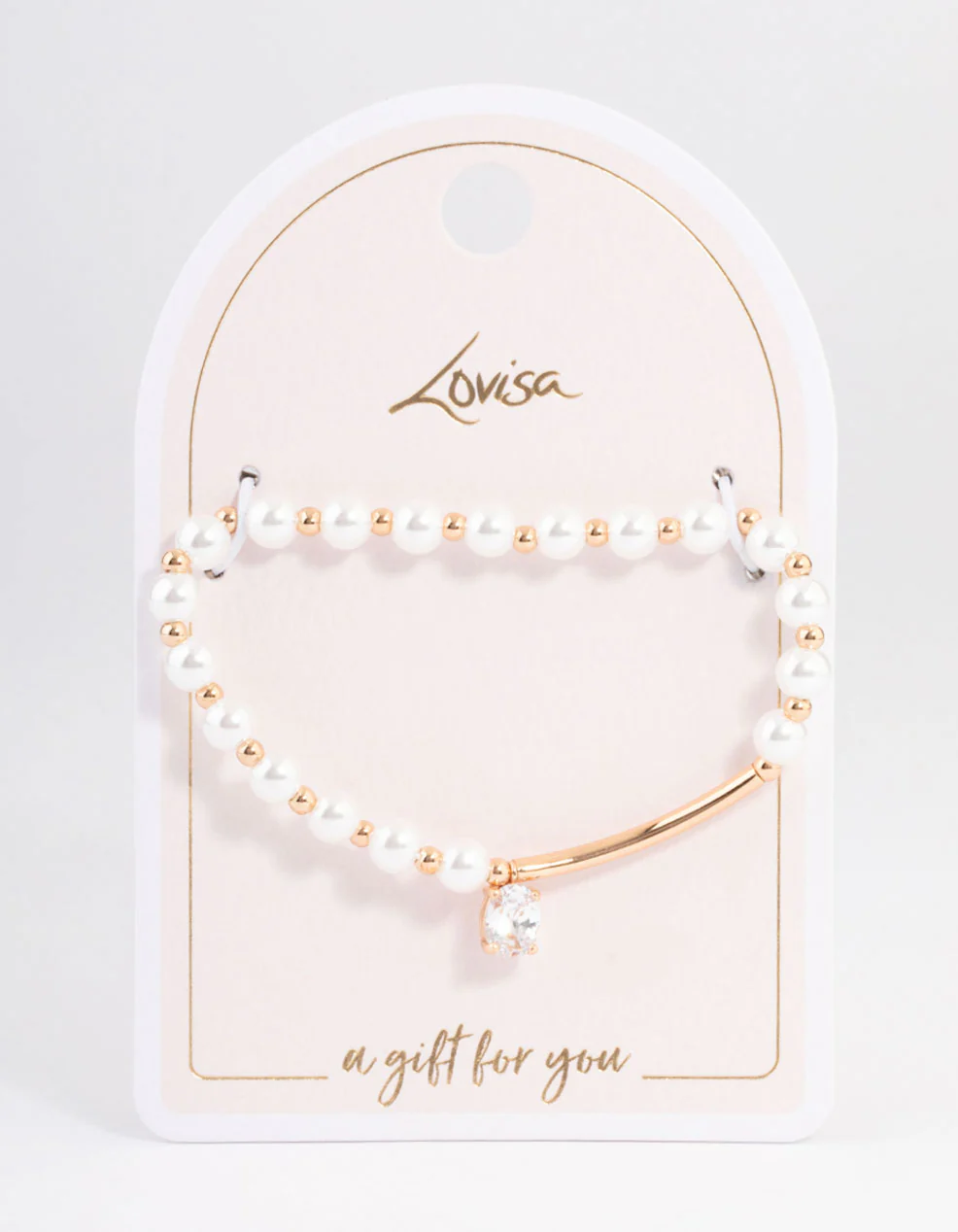 Gold Pearl & Bar Diamante Bracelet