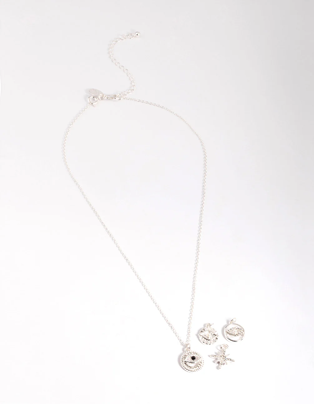 Silver Celestial & Evil Eye 4 Chain Necklace - Image 3
