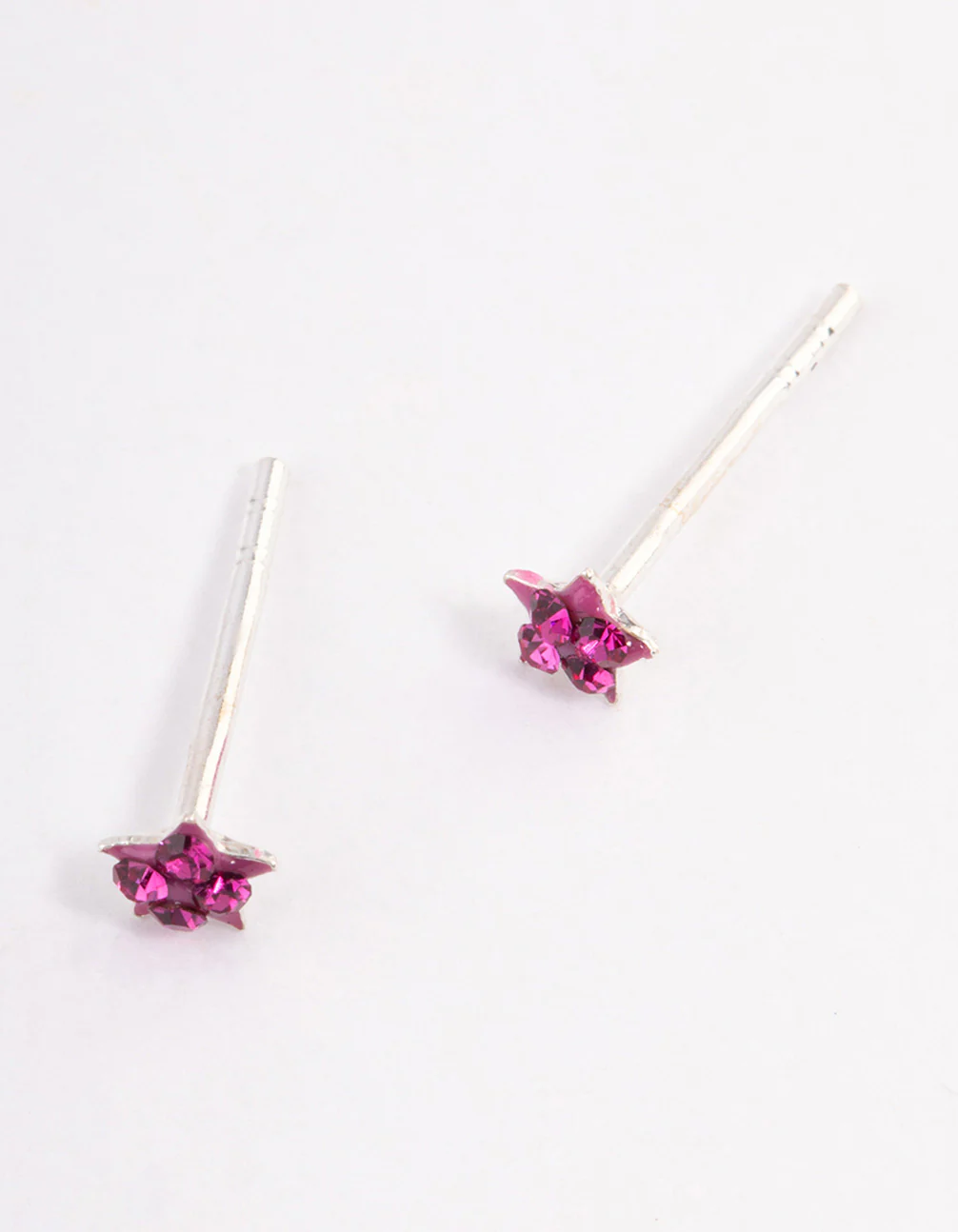 Sterling Silver Pave Star Stud Earrings - Image 2