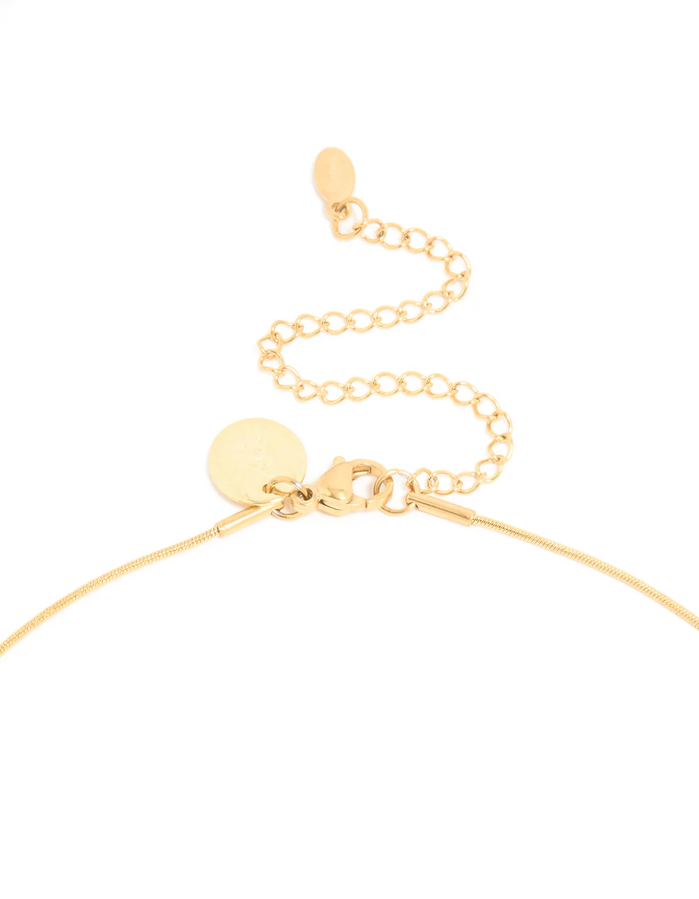 Waterproof Gold Plated Stainless Steel Bean Pendant Large Necklace - Image 3
