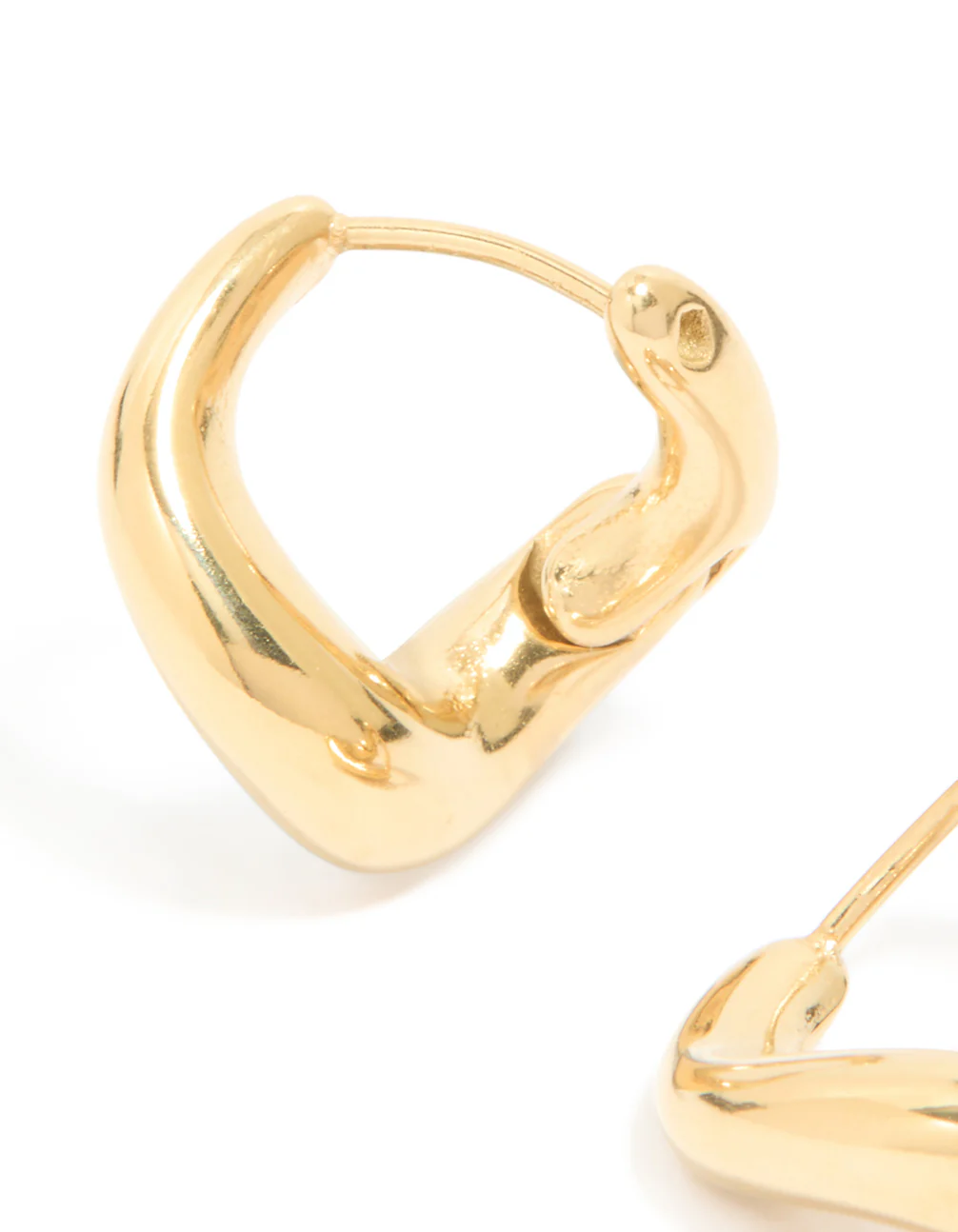 Waterproof Gold Plated Stainless Steel Bendy Metal Hoop Earrings - Image 4