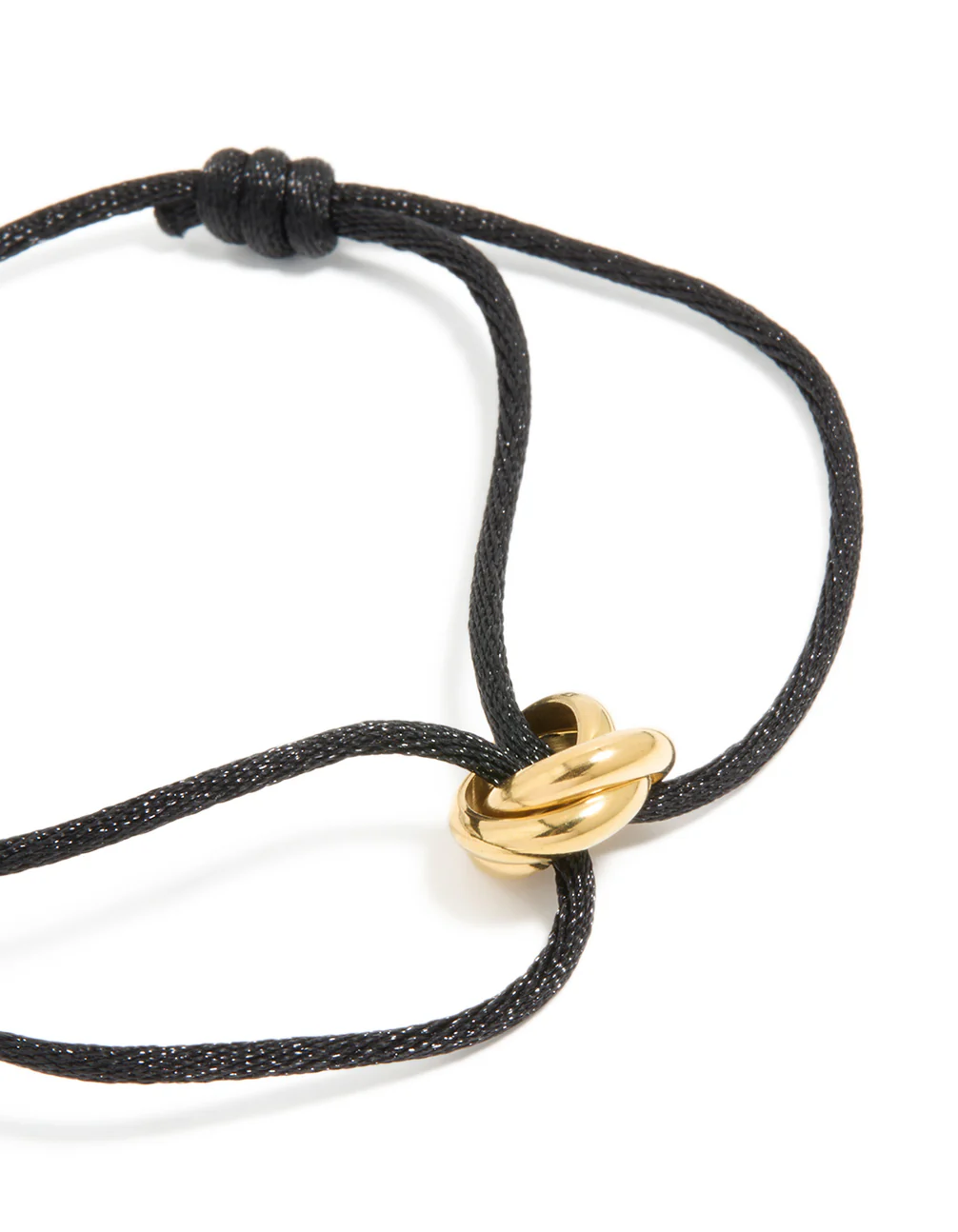 Waterproof Gold Plated Stainless Steel & Black Cord Adjustable Bracelet - Image 4