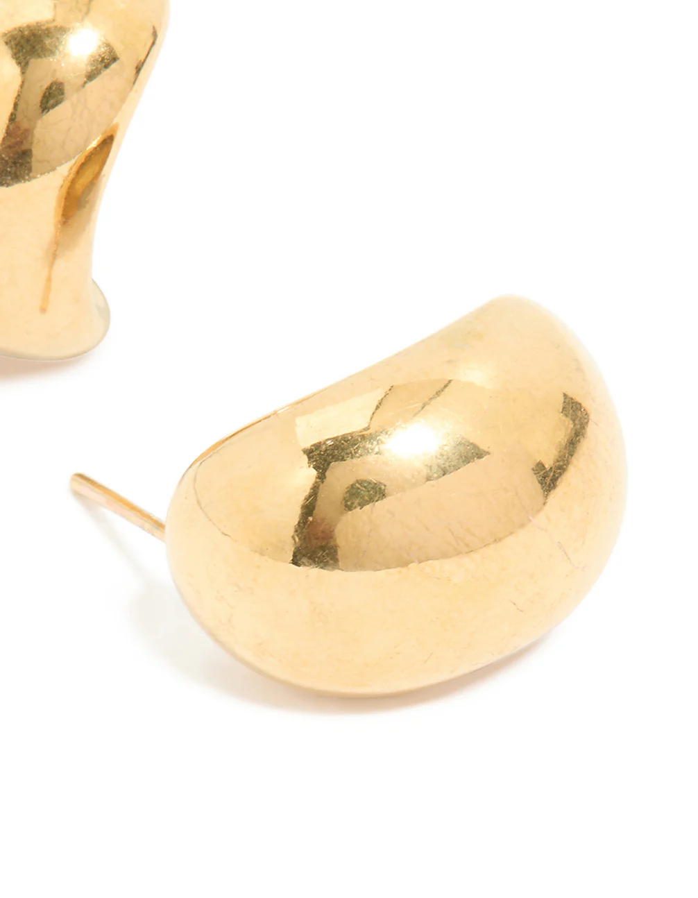 Waterproof Gold Plated Stainless Steel Bubble Round Hoop Earrings - Image 4