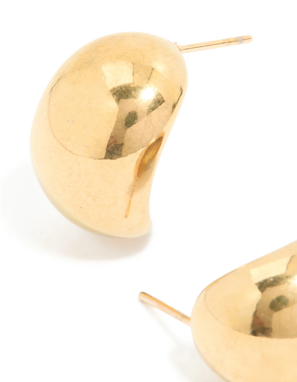 Waterproof Gold Plated Stainless Steel Bubble Round Hoop Earrings - Image 5
