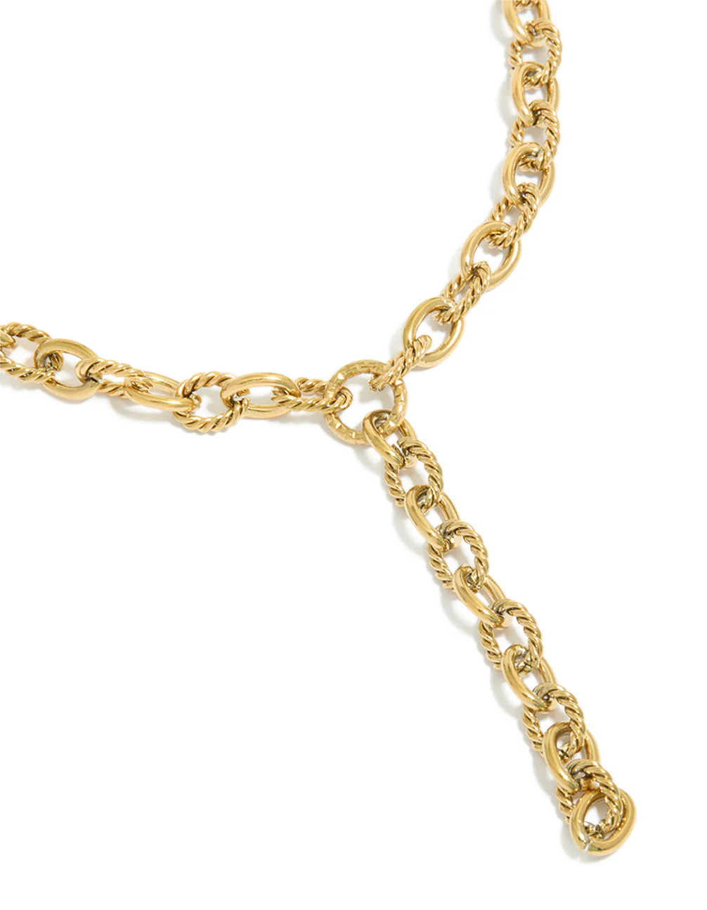 Waterproof Gold Plated Stainless Steel Chunky Chain Y-Necklace - Image 2