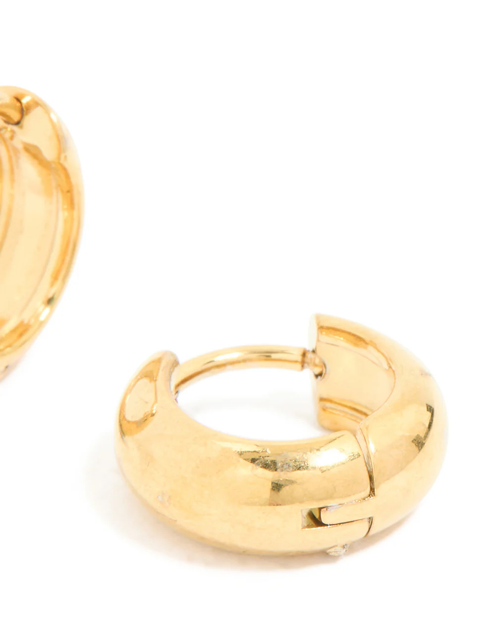 Waterproof Gold Plated Stainless Steel Chunky Huggie Earrings 10 MM - Image 5
