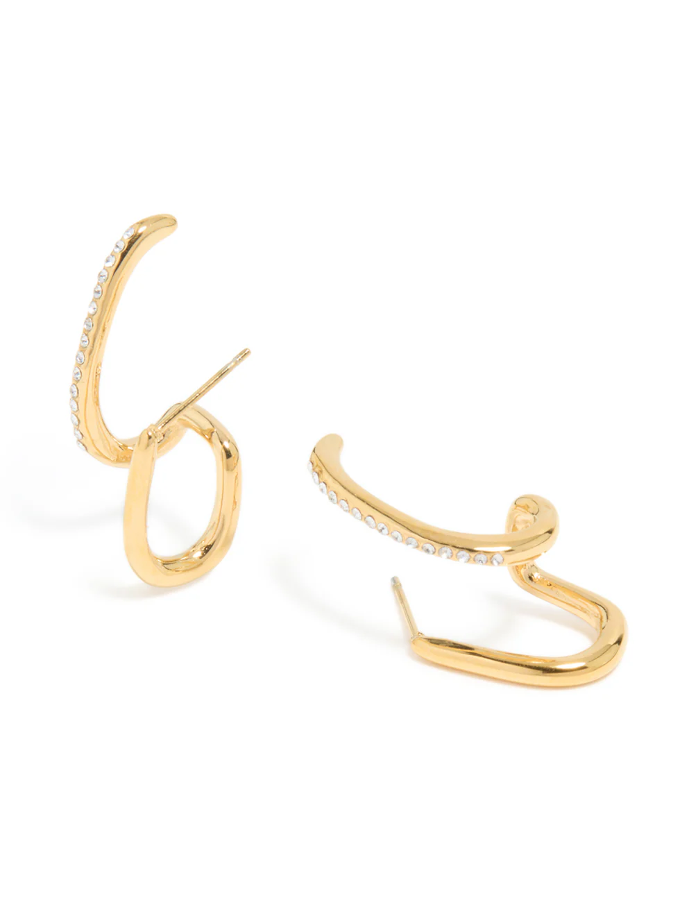 Waterproof Gold Plated Stainless Steel Conch Illusion Hoop Earrings