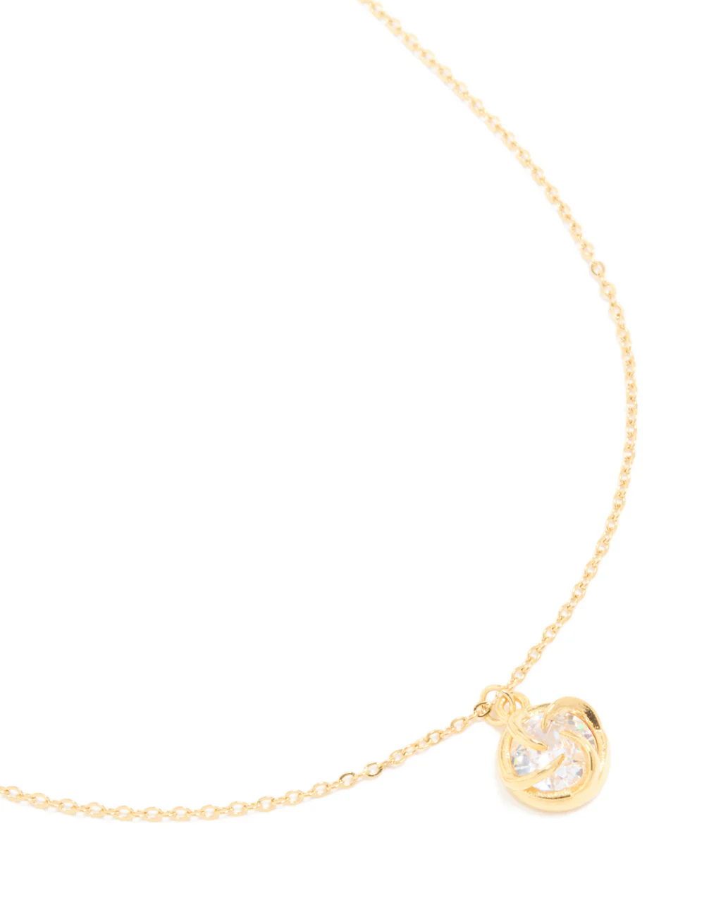 Waterproof Gold Plated Stainless Steel Cubic Zirconia Claw-Set Pendant Necklace - Image 2