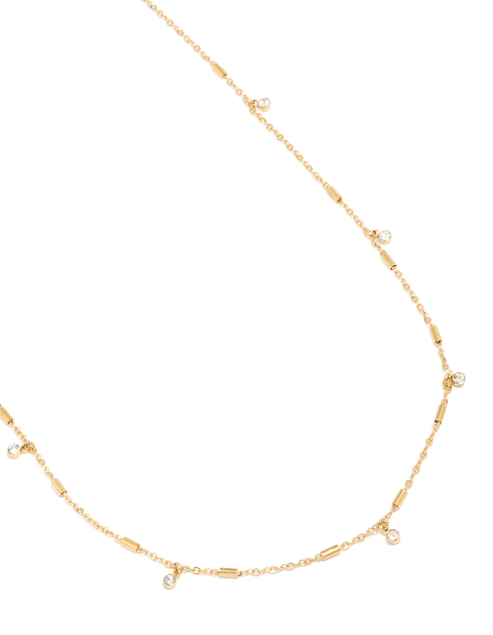 Waterproof Gold Plated Stainless Steel Cubic Zirconia Dainty Drop Body Chain