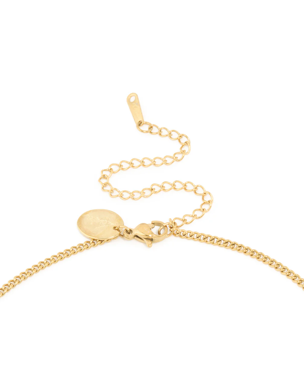 Waterproof Gold Plated Stainless Steel Cubic Zirconia Libra Circle Zodiac Sign Necklace - Image 3