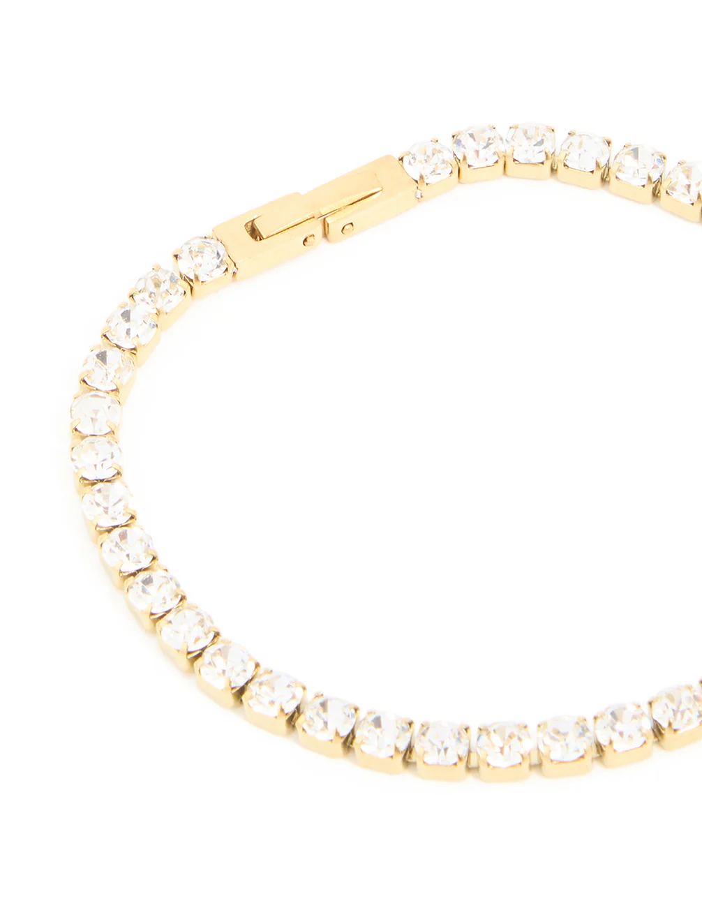 Waterproof Gold Plated Stainless Steel Cubic Zirconia Tennis Bracelet - Image 3