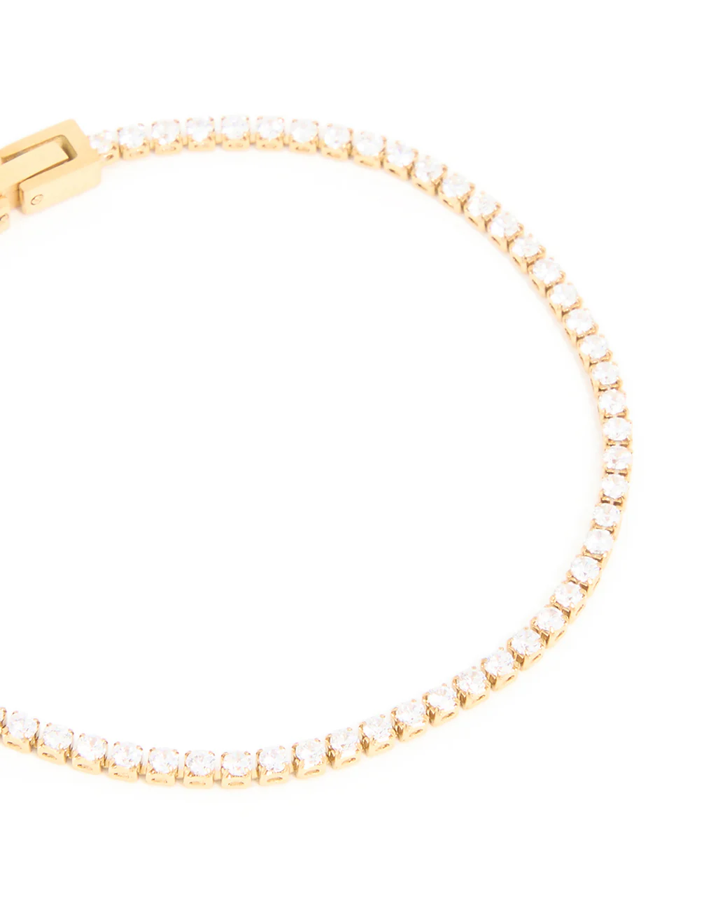 Waterproof Gold Plated Stainless Steel Cubic Zirconia Tennis Bracelet - Image 2