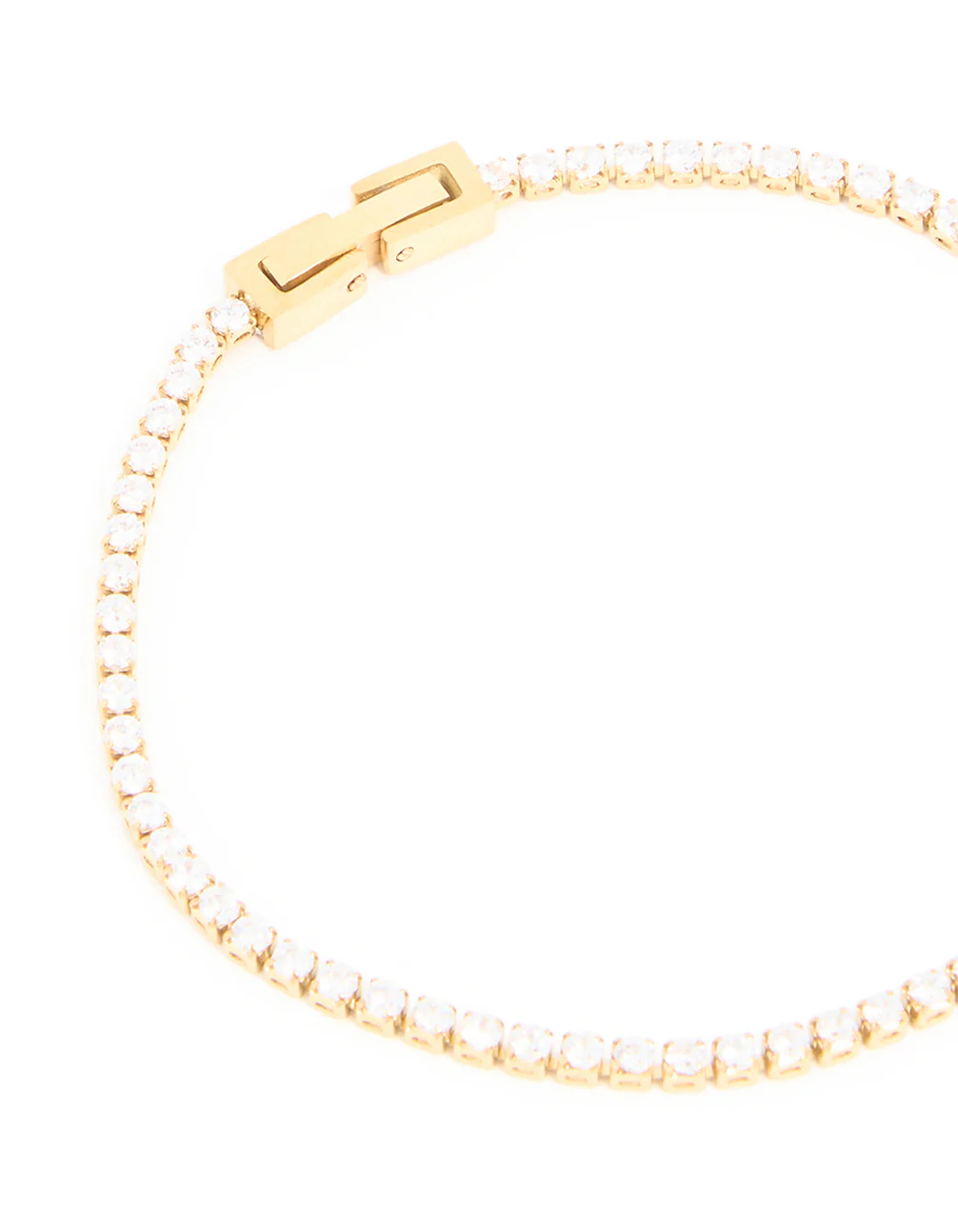 Waterproof Gold Plated Stainless Steel Cubic Zirconia Tennis Bracelet - Image 3