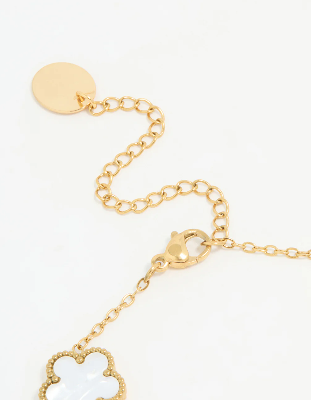 Waterproof Gold Plated Stainless Steel Diamante Flower Bracelet - Image 3