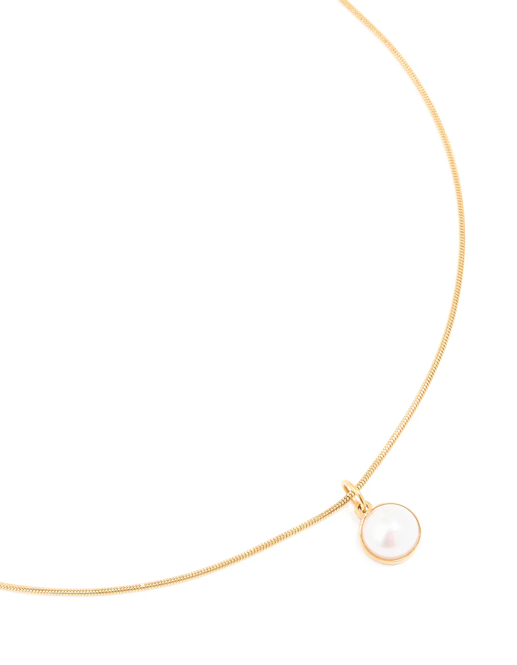 Waterproof Gold Plated Stainless Steel Freshwater Pearl Pendant Necklace - Image 2