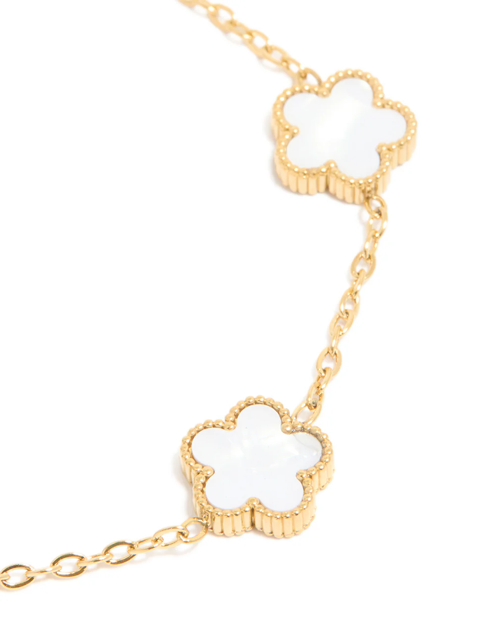 Waterproof Gold Plated Stainless Steel Flower Station Bracelet - Image 4