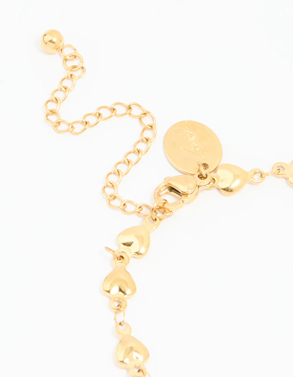 Waterproof Gold Plated Stainless Steel Hearts Bracelet - Image 3