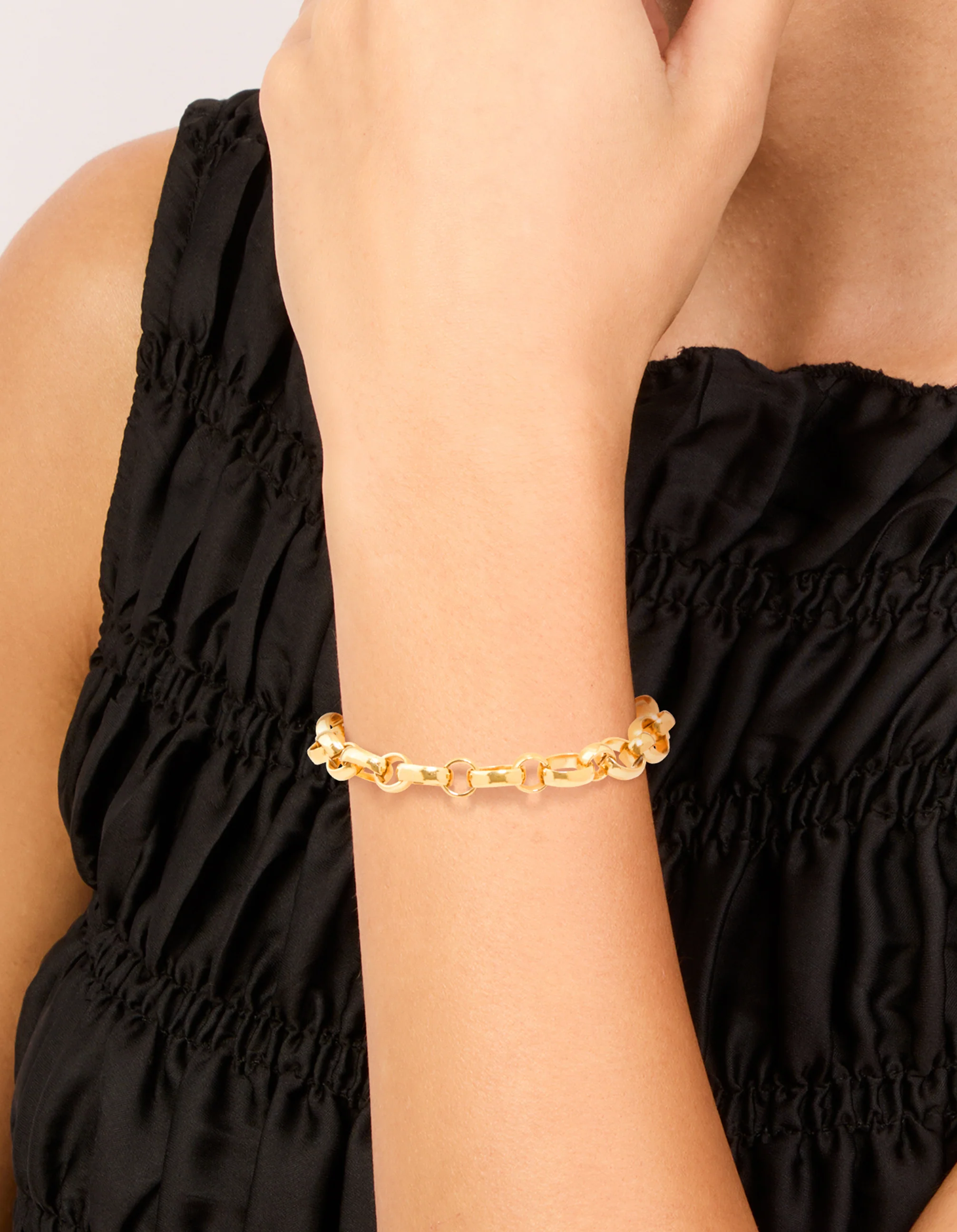 Waterproof Gold Plated Stainless Steel Interlocking Chain Bracelet