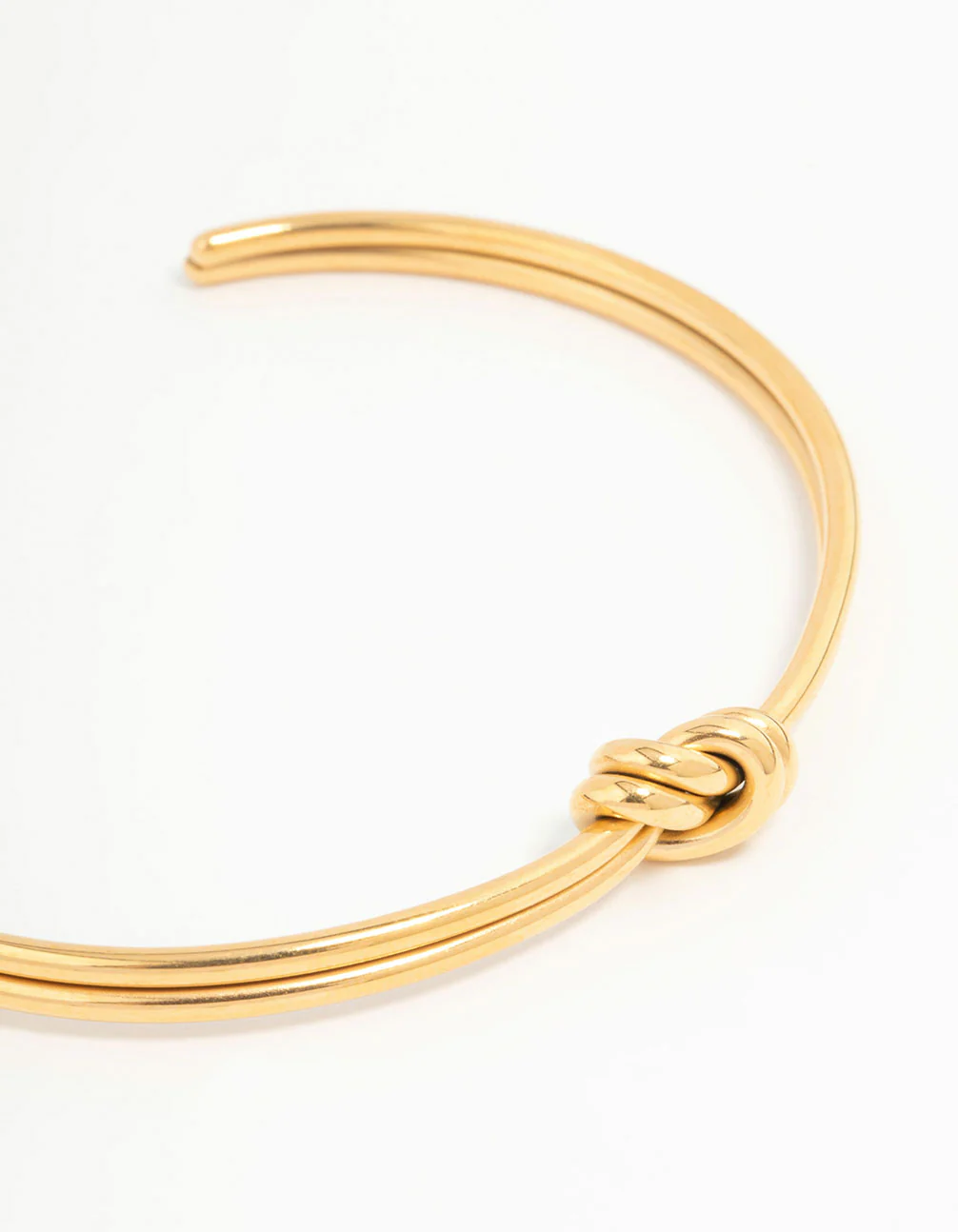 Waterproof Gold Plated Stainless Steel Knotted Wrist Cuff - Image 2
