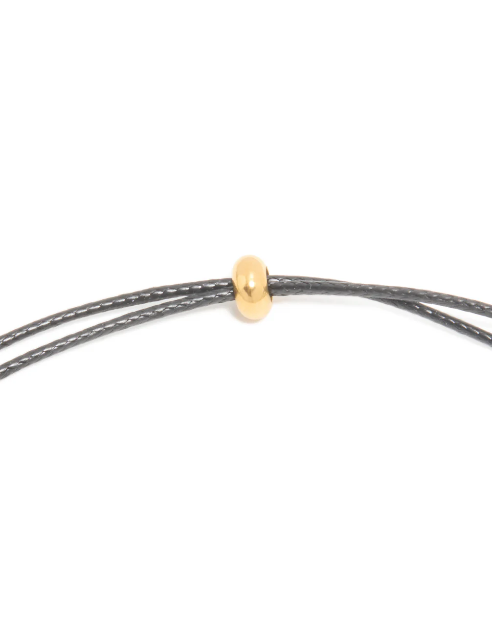 Waterproof Gold Plated Stainless Steel Molten Pebble Pendant Black Cord Necklace - Image 5