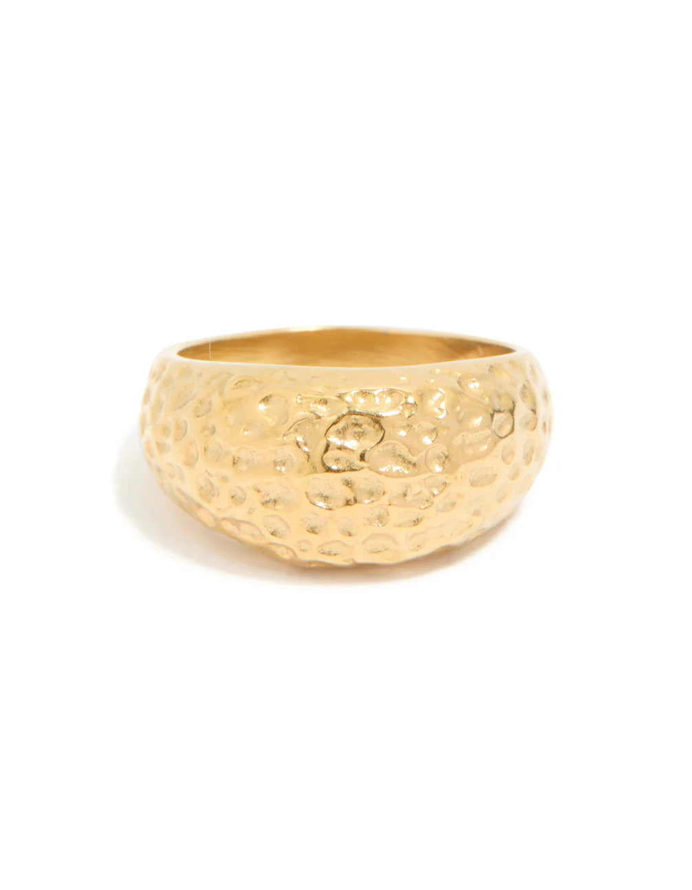 Waterproof Gold Plated Stainless Steel Molten Rock Ring - Image 5