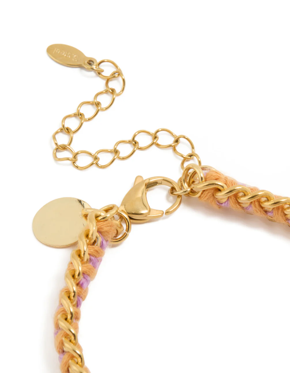 Waterproof Gold Plated Stainless Steel Purple Thread Yarn Bracelet - Image 5
