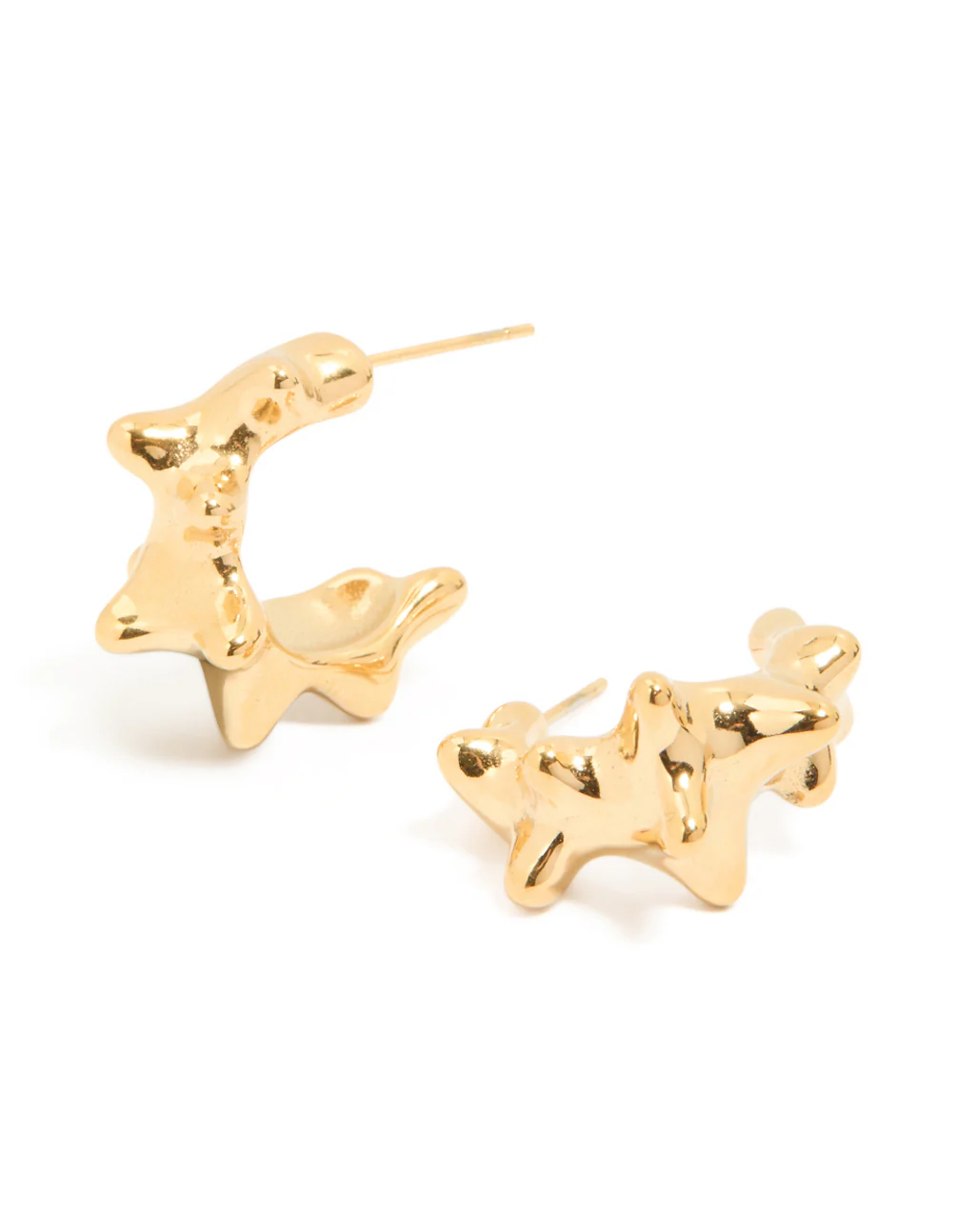 Waterproof Gold Plated Stainless Steel Sea Urchin Hoop Earrings