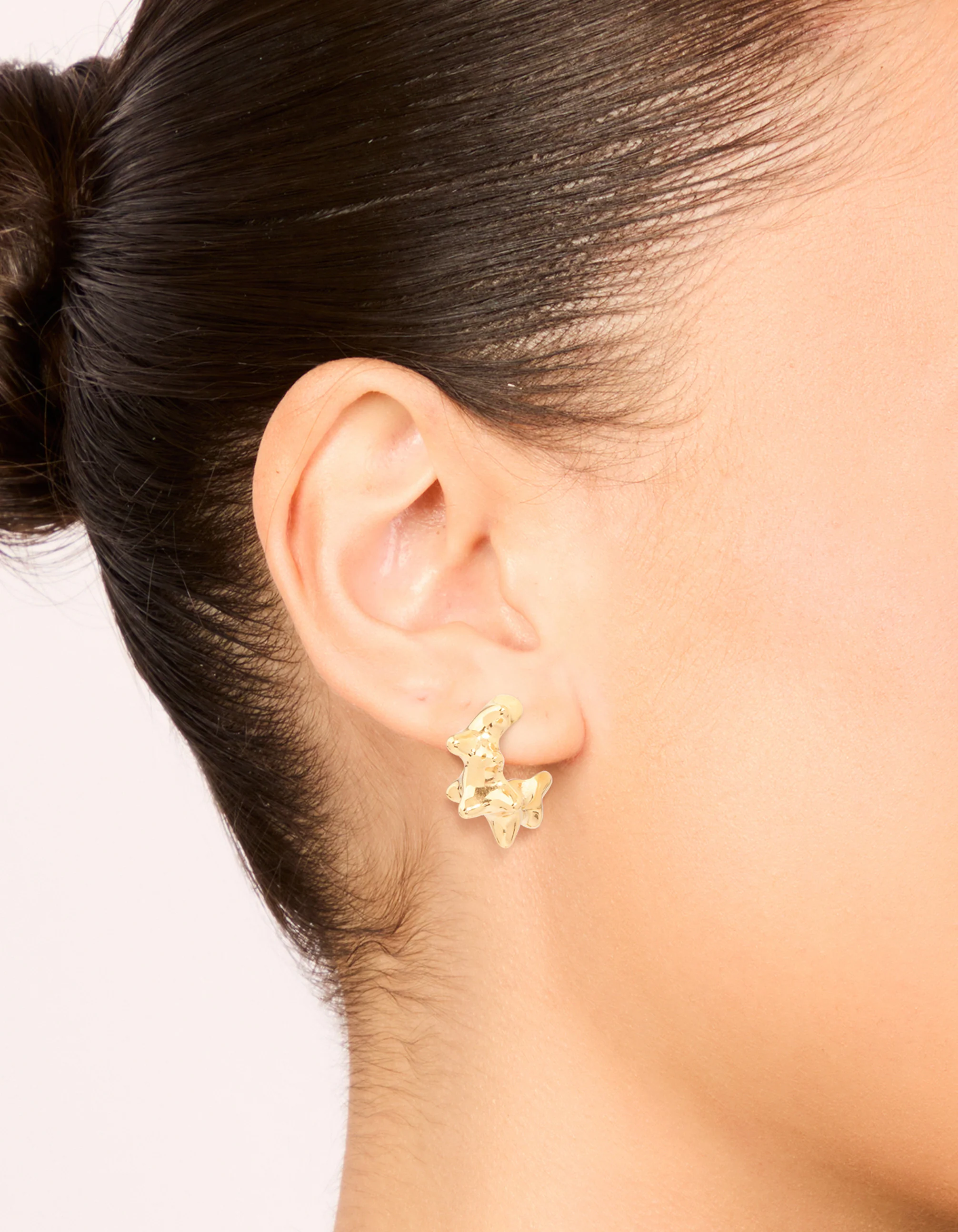 Waterproof Gold Plated Stainless Steel Sea Urchin Hoop Earrings - Image 6