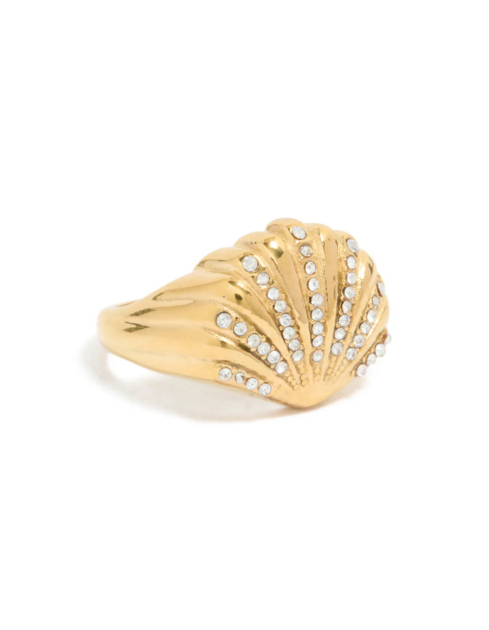 Waterproof Gold Plated Stainless Steel Shell Large Ring - Image 2
